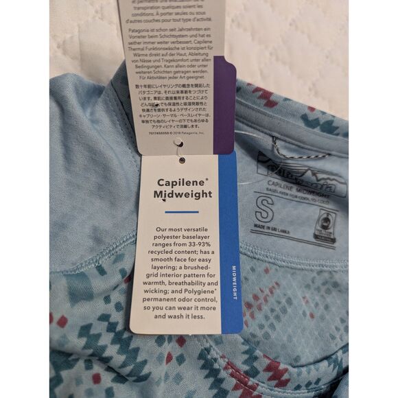 ❄️ NWT Patagonia Capilene Midweight Crew Icefall Blue – Size S - Picture 8 of 12